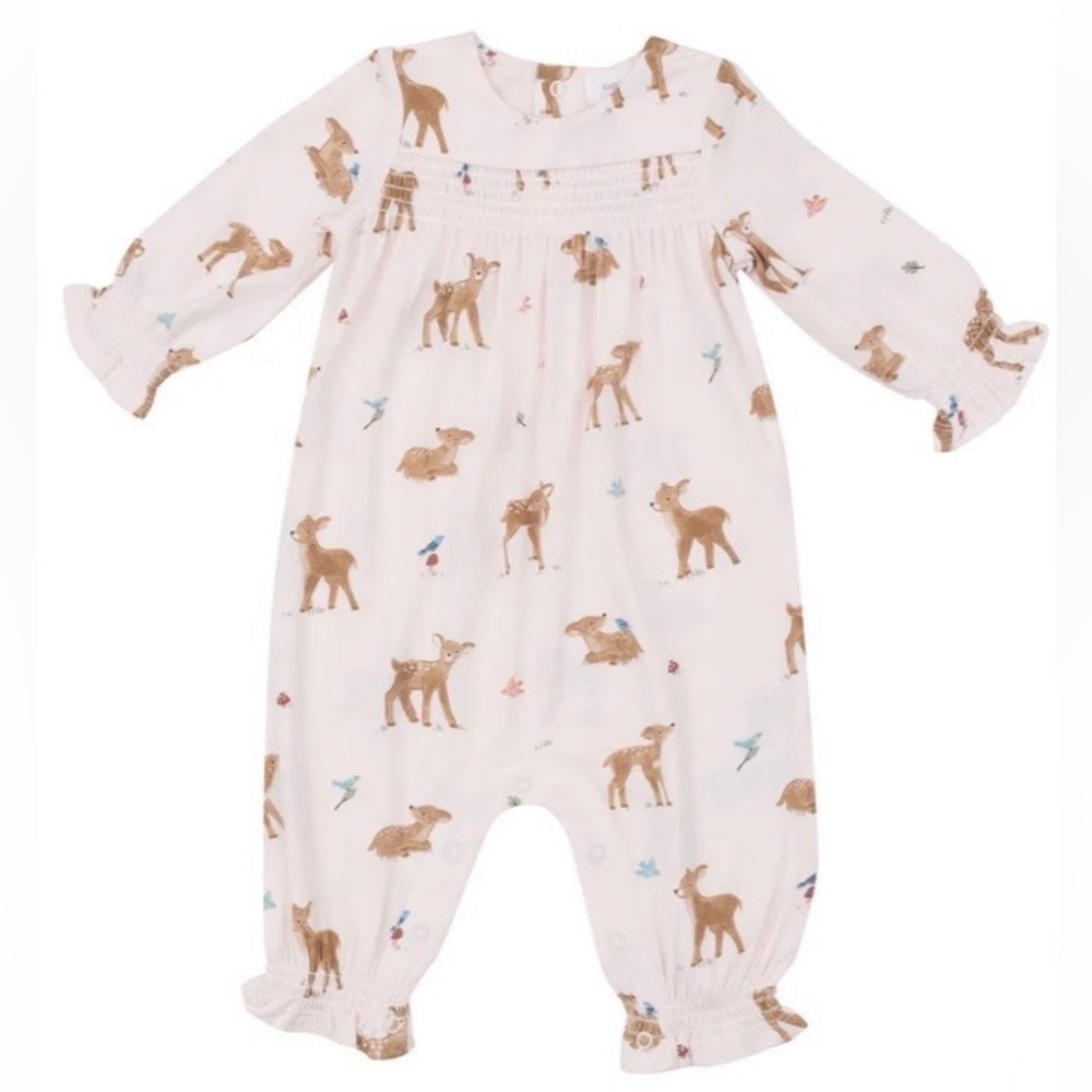 New Angel Dear Fawn Print bamboo romper